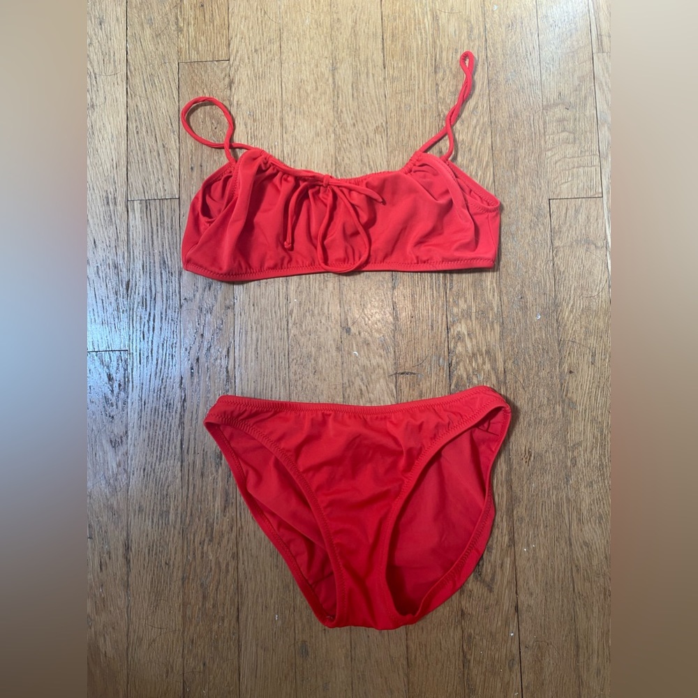 J Crew Bright Red Bikini (Never Used)